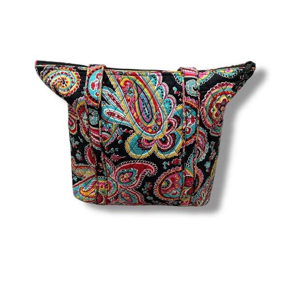 Vera Bradley Large Quilted Shoulder Bag Vibrant Paisley Print - Picture 2 of 10